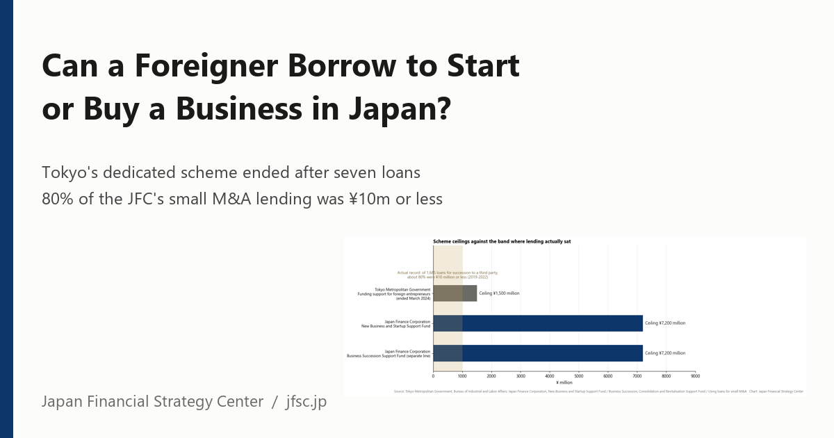 Can a Foreigner Borrow to Start or Buy a Business in Japan?