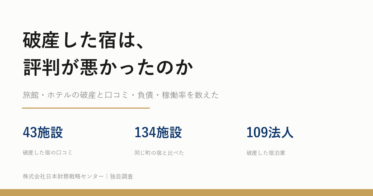 破産した宿は、評判が悪かったのか